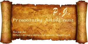 Przepolszky Juliánusz névjegykártya